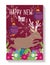 Happy new year reindeer flowers balls foliage poster