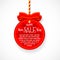 Happy New Year sale festive ball badge with red bow