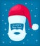 Happy New Year Santa Claus Cap and White Beard