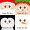 Happy New Year. Santa Claus Elf Snowman Penguin bird square face head icon set. Merry Christmas. Cute cartoon funny spooky baby