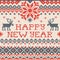 Happy New Year: Scandinavian or russian style knitted embroidery