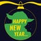 Happy New Year text on green Master Yoda Sticker