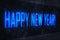 HAPPY NEW YEAR text on virtual screens