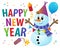 Happy New Year theme with snowman 1
