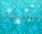 Happy new year on turquoise bokeh background