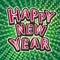 Happy new year typography designs on bokeh green background