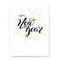 Happy new year. Vintage holidays card with handwriting text on white poster. Festive vector 3D illustration with design