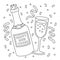 Happy New Year Wine Coloring Page for Kids