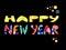 Happy new year word in artistic colourful vector lettering