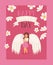 Happy nons day, white large wings on parent vector illustration. Kind mother with angel wings holds swaddled baby. Child