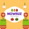 Happy nowruz festival web banner background illustration