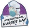 Happy Nurse Holding a Greeting for International Nurses Day Celebration, Vector Illustration
