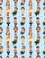 Happy office worker seamless pattern