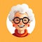 Happy Old Woman Enjoying Minimalistic Animation AI Generated