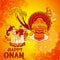 Happy Onam background in Indian art style