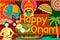 Happy Onam festival celebration background