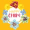 Happy Onam. Flower greetings for South Indian Festival Onam. Vector illustration