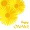 Happy Onam. Flower greetings for South Indian Festival Onam. Vector illustration