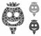 Happy opium poppy Mosaic Icon of Tremulant Elements