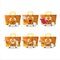 happy orange binder clip waiter cartoon character holding a plate