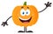 Happy Orange Pumpkin Vegetables Cartoon Emoji Character Waving