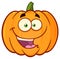 Happy Orange Pumpkin Vegetables Cartoon Emoji Face Character With Expression