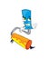 Happy painting roller cartoon