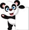 Happy panda cartoon with blank sign