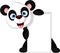 Happy panda cartoon with blank sign