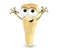 Happy Parmesan cheese cartoon character laughing, cute and funny dairy product character with a big smile, on a white background.