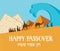 Happy Passover card with Matza in Hebrew- Vector