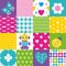 Happy patchwork pattern collection