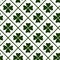 Happy Patricks Day Background With Shamrock Leaves On White Irish Seamless Pattern