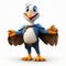 Happy Pelican Cartoon Character: Detailed 3d Illustration In Unreal Engine