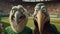 Happy Pelican Mascot Supporting Soccer Team In Cinematic Stadium
