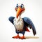 Happy Pelican: A Stylized Realism Cartoon Character In Heistcore Style