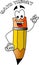 Happy pencil character MATH THEORY - Vector