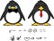 Happy penguin baby cartoon expressions set2