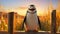 Happy Penguin In A Disney-style Animation: Imax Field Of Wheat