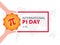 Happy Pi Day. Celebrate Pi Day. Baked Pie with Pi Symbol. March 14.