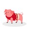 Happy pig in christmas sweater celebrate holiday