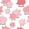 Happy pigs, colorful cute seamless pattern