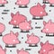 Happy pigs, colorful seamless pattern