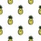 HAPPY PINEAPPLE ICON COLOR SEAMLESS PATTERN WHITE