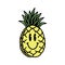 HAPPY PINEAPPLE ICON COLOR WHITE