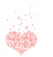 Happy pink bubbly heart