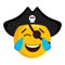 Happy pirate emoji with a hat