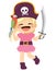 Happy Pirate Girl Parrot Sword