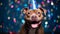 Happy pitbull dog portrait for birthday