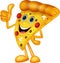 Happy pizza cartoon with thumb up